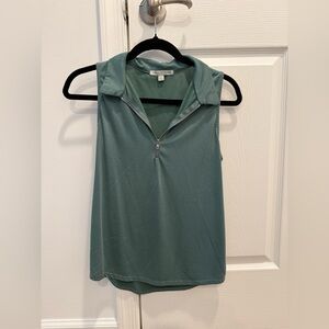 Green Envelope GreenZip-Up Sleeveless Blouse